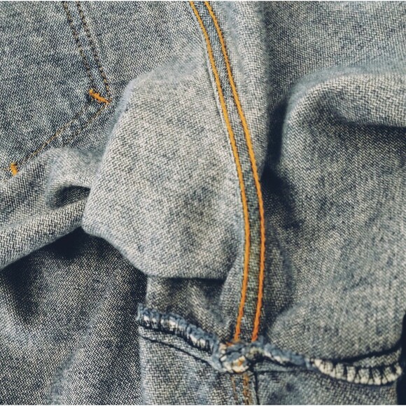 Brittania Jeans Size 30x35 High Rise Straight Leg Raw Hem Cotton Blue VTG Retro - Picture 9 of 12